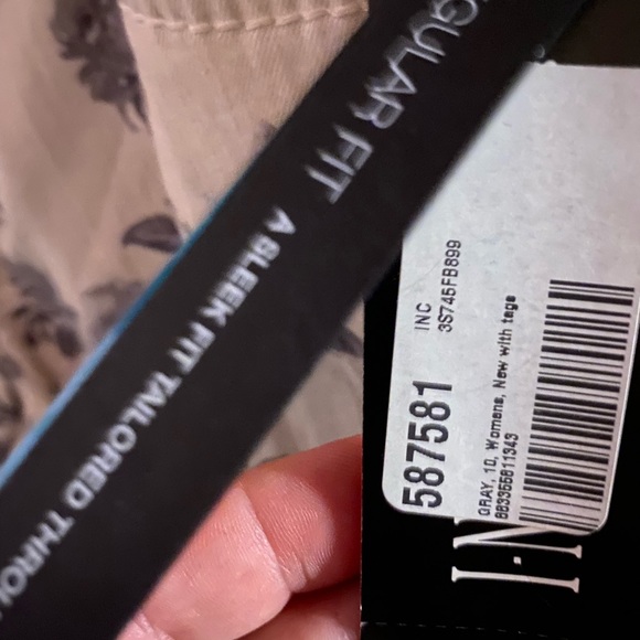 INC International Concepts NEW Beige Grey Floral Denim Skinny Ankle Pants, 10 - Picture 5 of 6